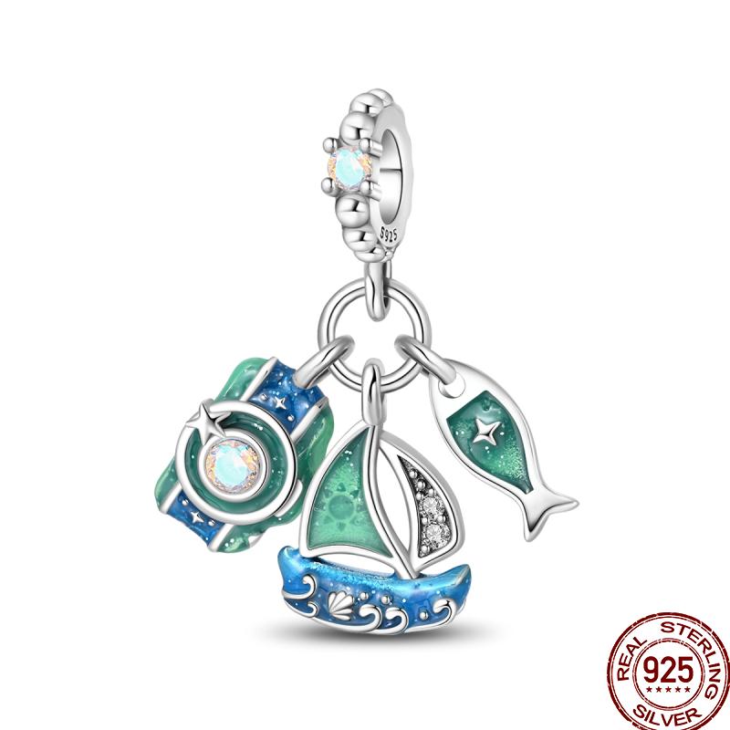 Медный пляж Океанский отпуск Напиток Шарм Морская звезда Бусины Подходят для Пан Оригинальный браслет Сделай сам Праздничные украшения Подарок