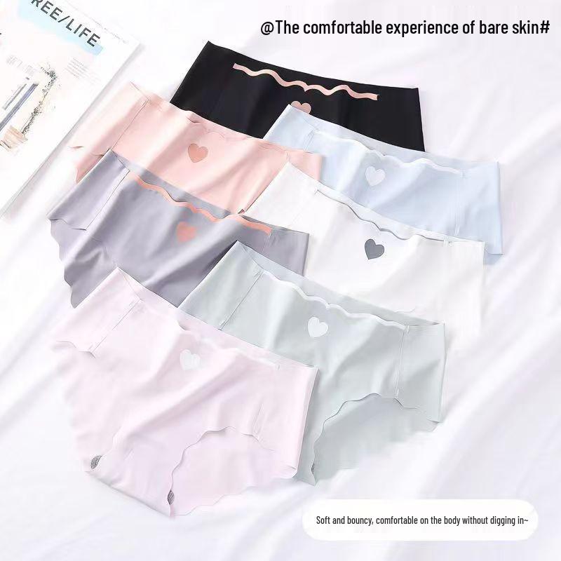 Women's Ice Silk Seamless Mid-Waist Briefs - Summer Thin Style, Plus Size, for Teenage Girls
