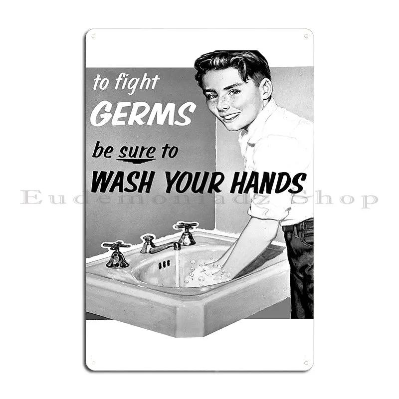 To Fight Germs Wash Your Hands s Canadian Health Metal Sign Sign Pub Wall Decor Print Wall Decor Tin Sign Poster