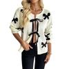 A New Sweet and Stylish Women's Cardigan with A Tie and Bow Pattern