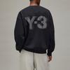 Y-3 Логотип Crew с цифровым принтом, удобная универсальная свободная толстовка с длинным рукавом, мужская толстовка черного цвета JE9276