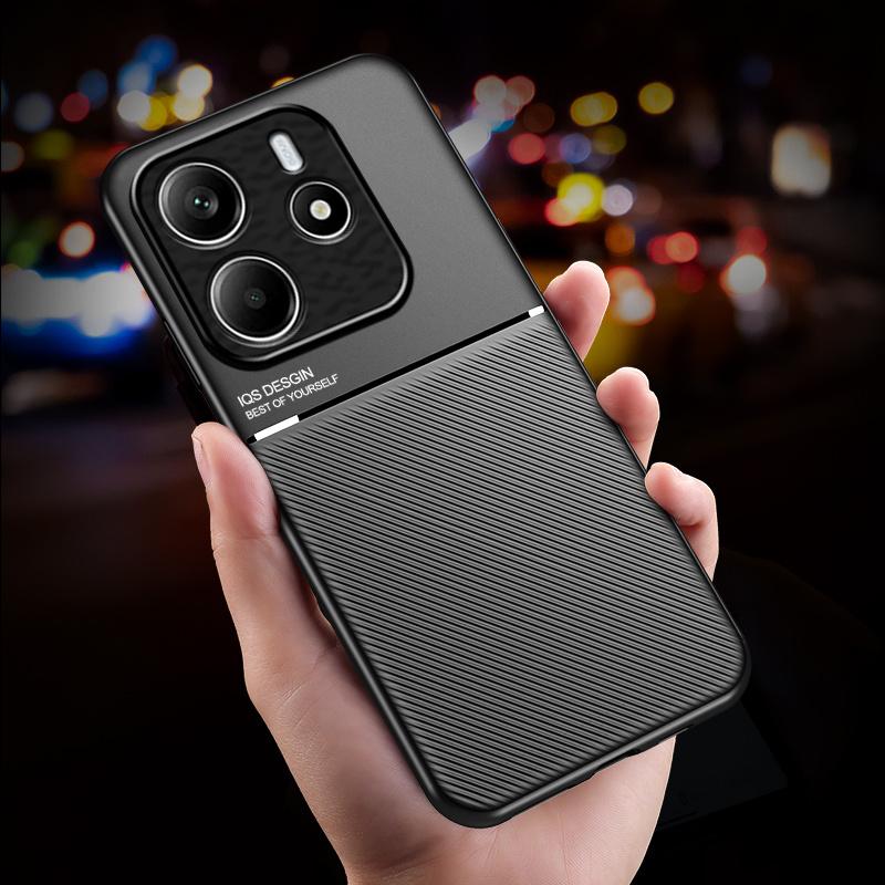 Для Redmi Note 14 5G чехол автомобильный магнитный держатель кожаная пластина задняя крышка для Xiaomi Redmi Note 14 Note14 5G мягкие чехлы для телефонов