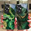 Зеленый мрамор для Oppo A79 5G 58 78 74 60 4G Reno 11F Realme GT 6 11 Note 50 10 C55 X2 Закаленное стекло Черный чехол для телефона