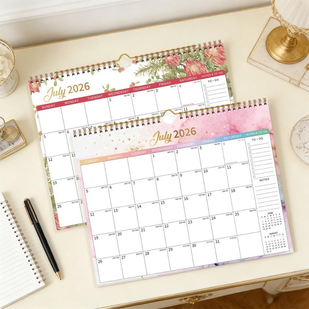 2026.7-2027.12 Wall Calendar Easy Organizing Wall Hanging Planner New 18-Month Calendar Home Use