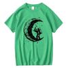 Men's High Quality 100%  Moon Print Casual Summer Cool Short Sleeve Men Tshirt Loose T-shirt Male Tee Shirts Male Tee Tops