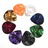 Set of 15 Teardrop-shaped Guitar Picks, 5 of Each Thickness: 0.5mm, 0.75mm, and 1.0mm, In Random Colors.