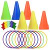 Ring Toss Set with Colored and Bean Bags for Kids and Mini Recreational Use Cones, Rings, Adults, Game, Indoor/Outdoor