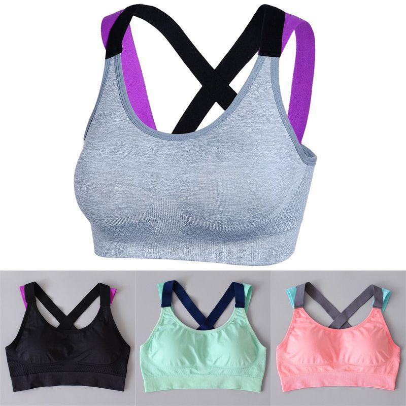Lovely Push Up Sports Bra With Cross Straps For Yoga And Fitness Activities