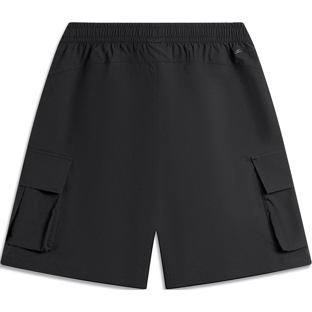 Li Ning Sports Lifestyle Series однотонные удобные дышащие быстросохнущие повседневные шорты мужские шорты черные AKSU517-2