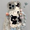 Чехол Black Cat Electroplated для Xiaomi 14, Civi 3, K50, K60, Redmi Note 13 Pro