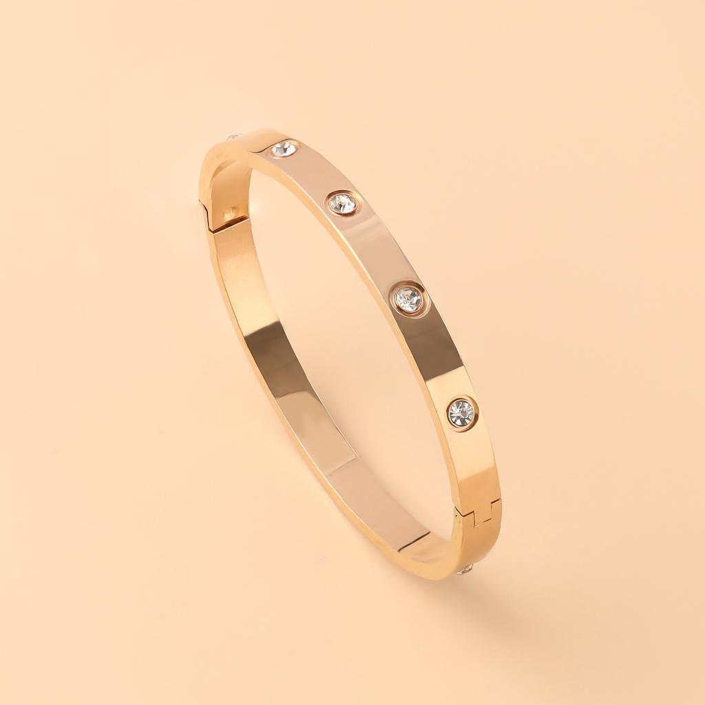 Gold Plating Lover Bracelets&Bangles for Women Rose Gold Color  Charming CZ Cuff Bracelet Luxury Jewellery Gifts AVE