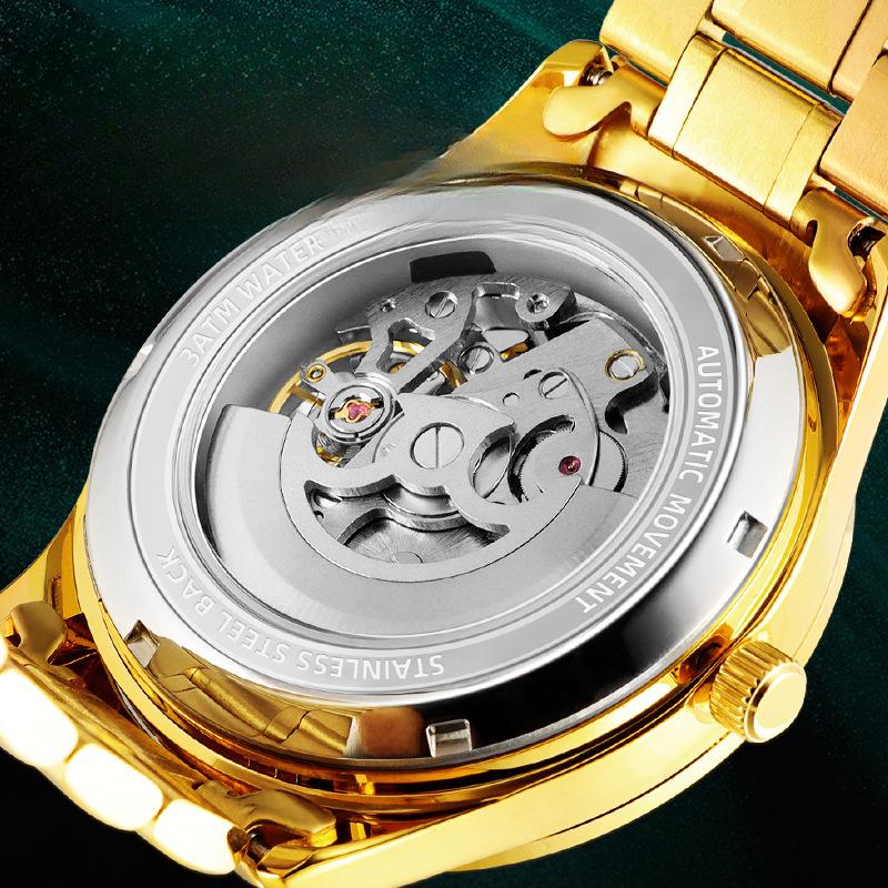 Мужские автоматические механические часы Dragon Element Hollowed Out Водонепроницаемые светящиеся в темноте мужские часы