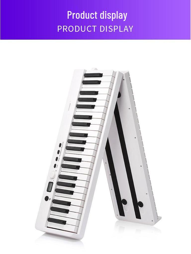 Портативное складное электронное пианино с 88 клавишами, Bluetooth и MIDI, перезаряжаемая клавиатура