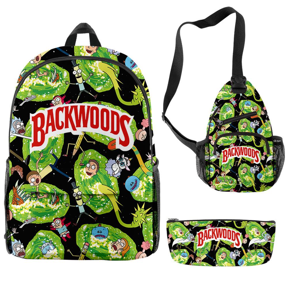 Школьный Сезон Студенческий Рюкзак Backwoods Сигарный Набор Рюкзаков Сумка-Мессенджер Пенал Набор из Трех Предметов