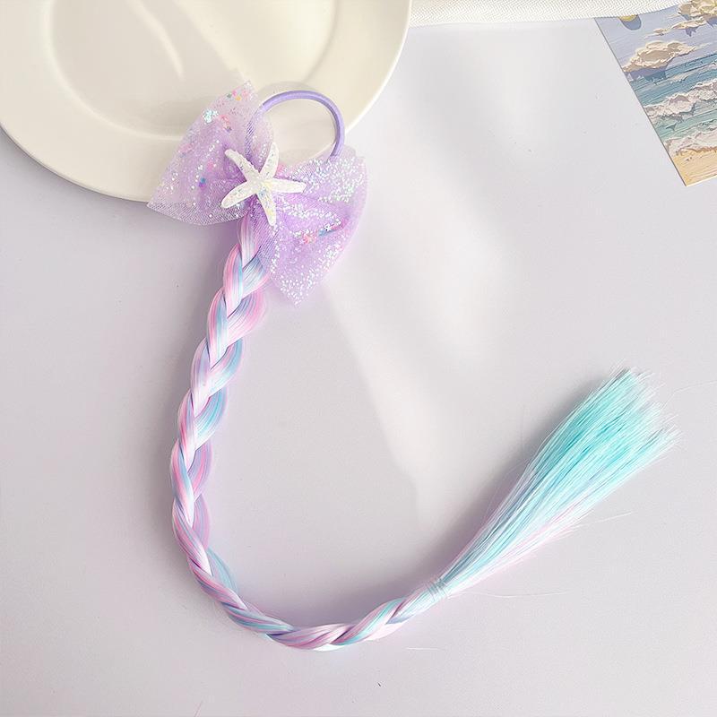 Милые парики, хвостик для детей, девочек ярких цветов, мультяшный бант-бабочка, хвостик, резинки для укладки волос, головные уборы, коса