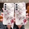 Чехол с розовым белым цветочным узором для Samsung Galaxy A57 A56 A55 A54 5G A53 A52 A37 A36 A35 A34 A26 A25 A17 A16 A15 A14 силиконовая накладка с текстурой кожи