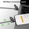 USB Type C lightning-Max 240W Fast Charging and Data Sync MFISH 4-in-1 Multi-Function USB Charging Cable for iPhone 16/15, iPad