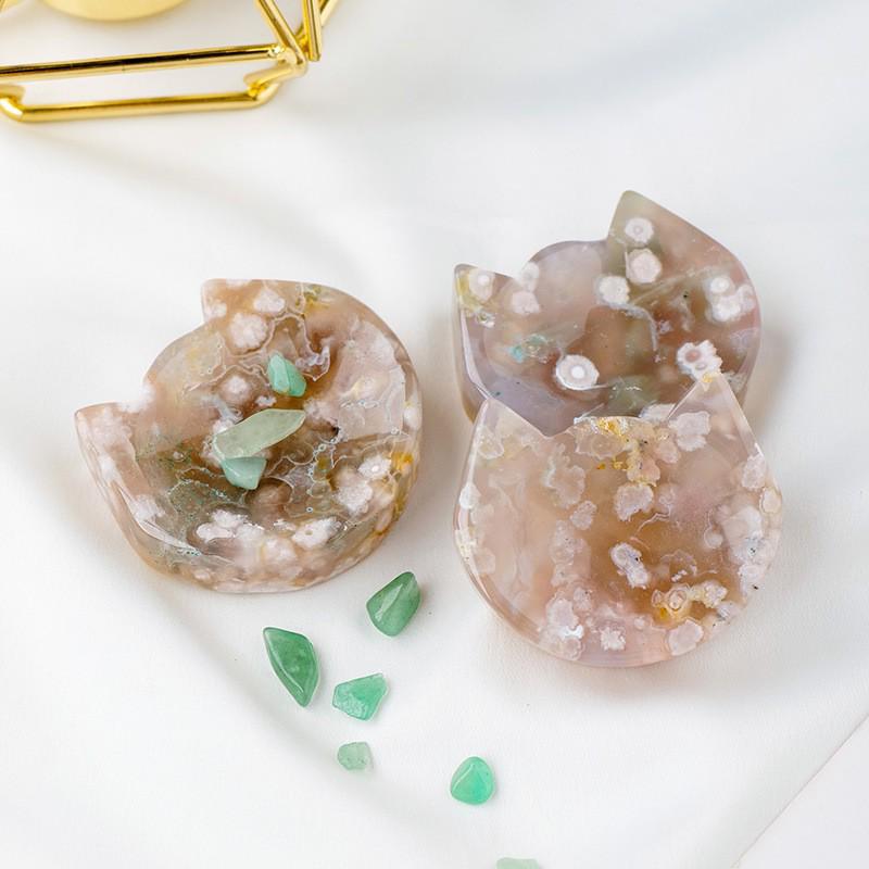 Лунная чаша из натурального белого кристалла - круглый камень для медитации и энергии