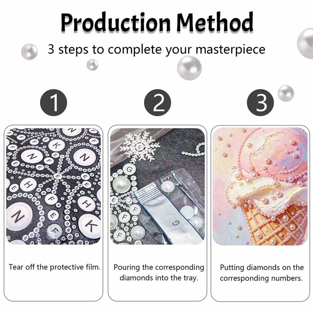 Pearl painting kit ice cream dessert art handmade diy home decoration painting