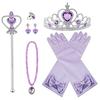 Princess Costume Set Crown Magic Wand Frozen Children Princess Gloves Necklace Ring Set Costume Accessories
