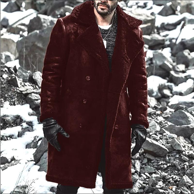 Мужская термокуртка из овечьей шерсти с искусственным мехом