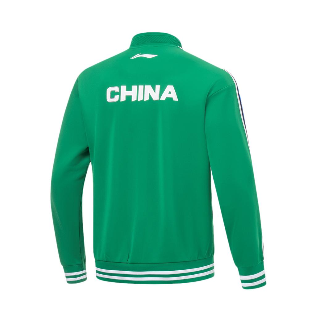 Толстовка с надписью Li Ning Table Tennis Series Letter Stripe Zipper Stand Collar Sweatshirt Unisex sweatshirt Dark-Green AWDT645-3