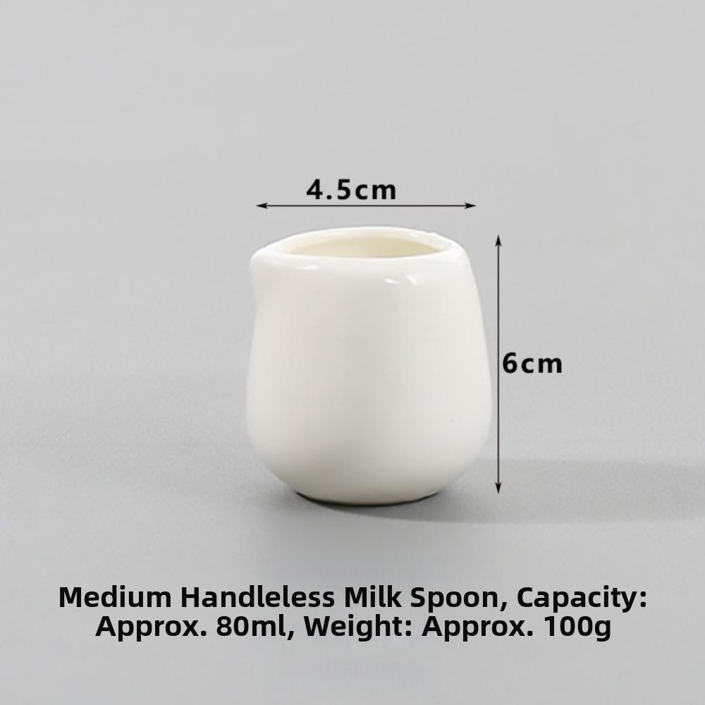 1pc Single Unit Ceramics Creamer Container White Color Ceramics Cup Pitcher Tableware Use