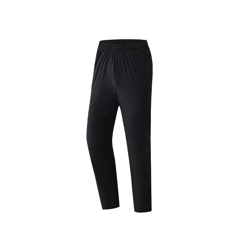 Anta Ice Silk Pants | Men's Summer Black Ice Silk Sports Long Pants for Running and Training Straight-Leg Pants