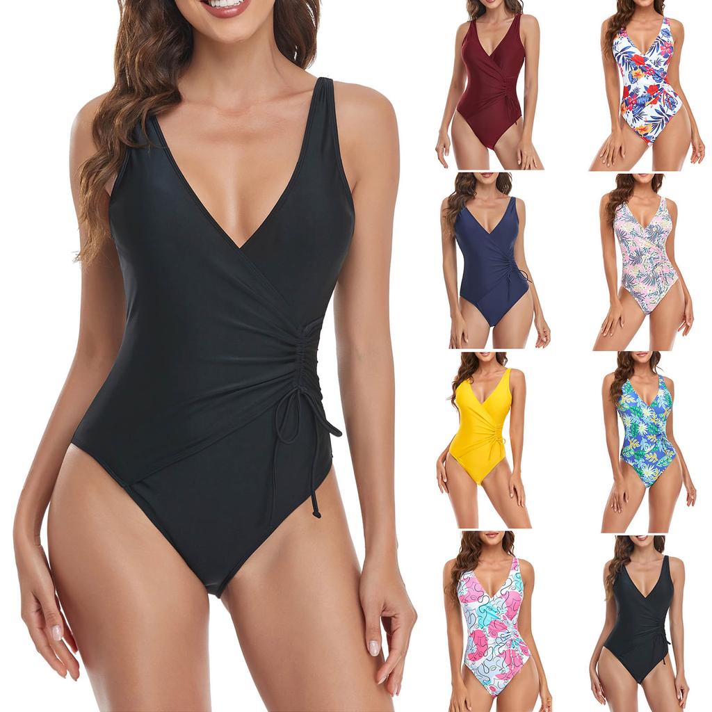 Women's One-Piece Print Sexy Bikini With Chest Pads Without Steel Bra Swimsuit