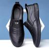 Mens Leather Loafers Non Slip Walking Flats Breathable Outdoor Slip On Casual Shoes for Male Work Office Driving Sneakers