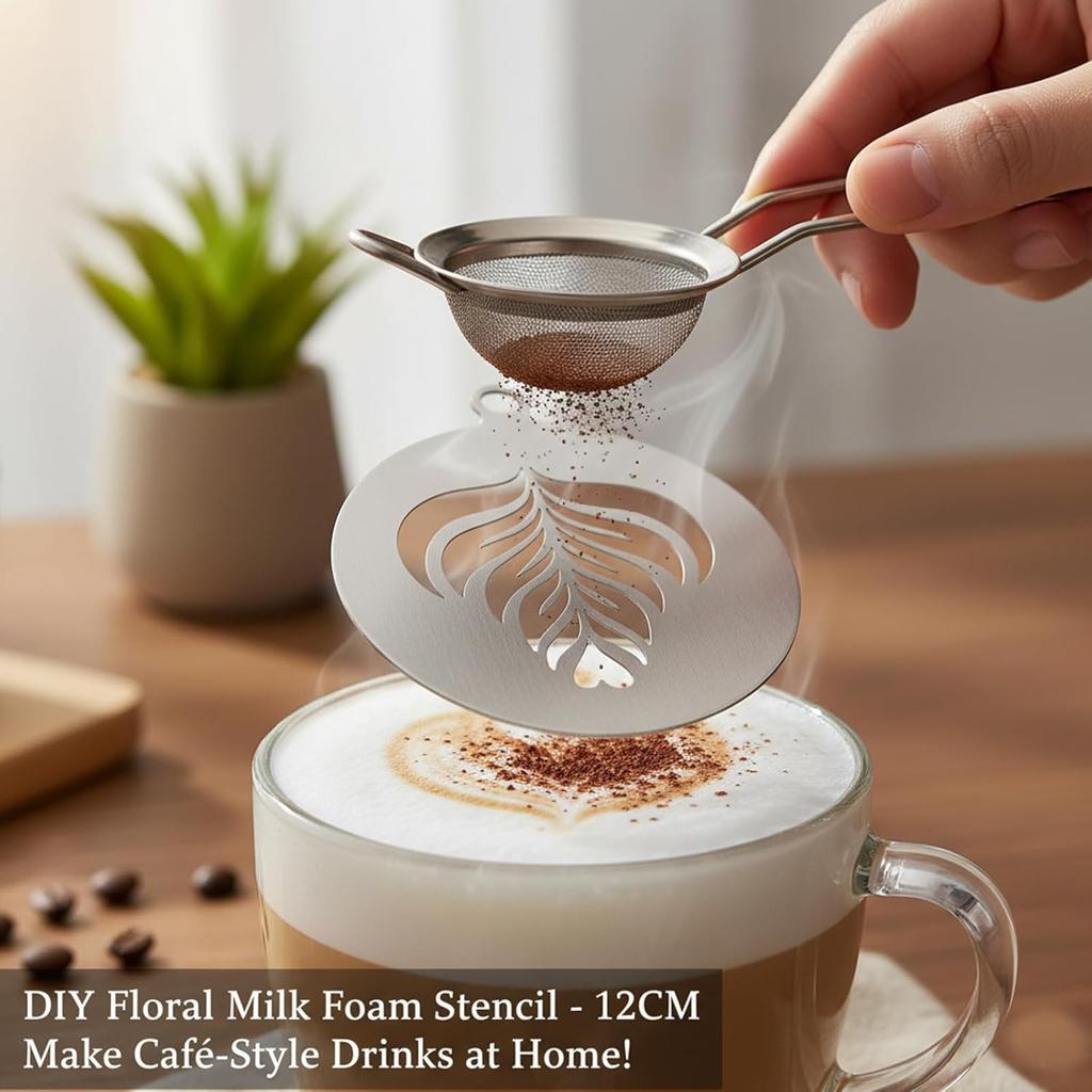 6 Coffee Stencils,Coffee Stencils Latte Art, Reble Templates for Baristas and Home Use, Professional Tool for Decorating Coffee, Perfect for