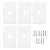 5Pcs Network Socket Panel 120 American Type Single Pot Wall Flat Face Plate RJ45 Faceplate