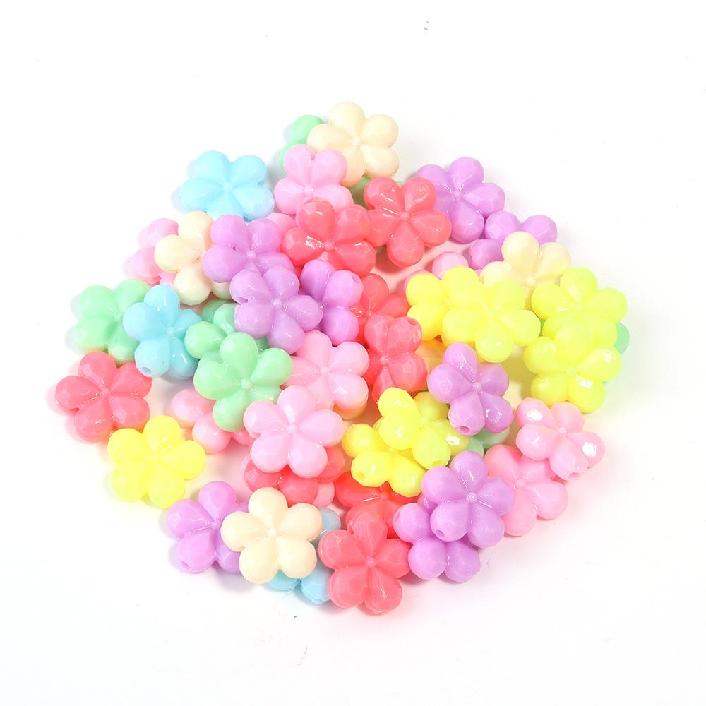 50pcs/lot Mixed Color Plastic Beads Butterfly Snowflake Candy Shaped Loose Beads For DIY Bracelet Earrings Accessories Wholesale