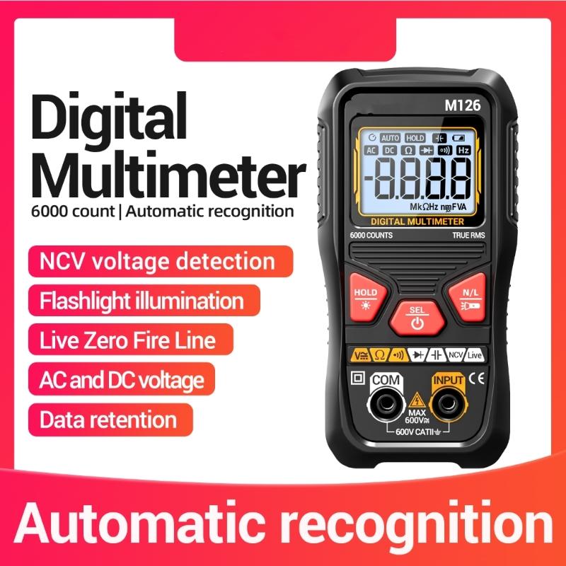 Auto Ranging Digital Multimeter with Live Wire Detection Backlit Screen Ergonomic Design Electric Measurement Device