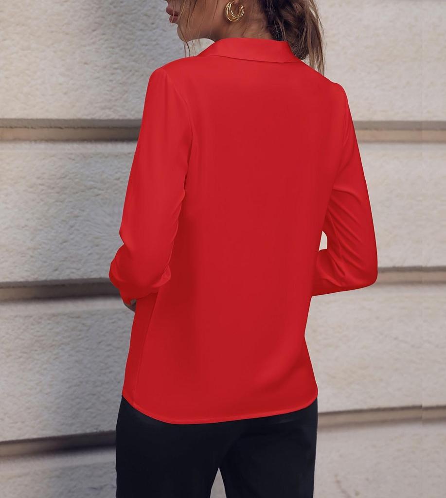 Универсальная женская рубашка с V-образным вырезом и длинным рукавом, европейско-американский стиль, для трансграничной торговли