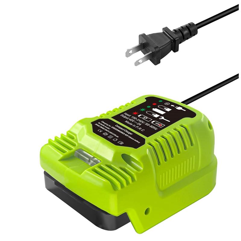 Мини-зарядное устройство AEE2 для аккумуляторов Greenworks 40V, аккумулятора MAX 40V 29462, 29472 и других аккумуляторов Greenworks 40V, штекер США