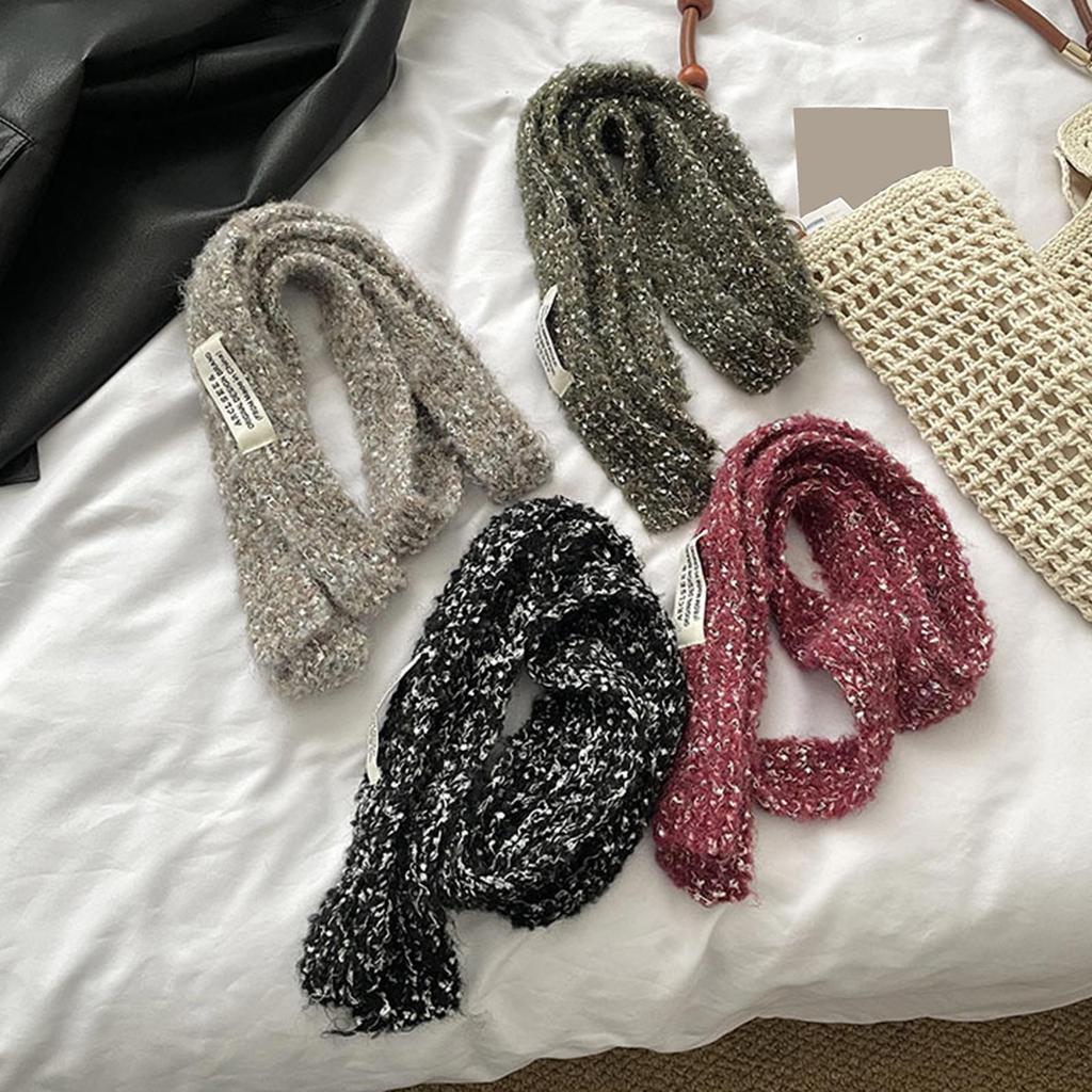 Вязаный шарф для женщин, длинный узкий пояс, галстук, шейный платок, реквизит для фотосессий для девочек, длинный шейный платок, узкий шарф, галстук