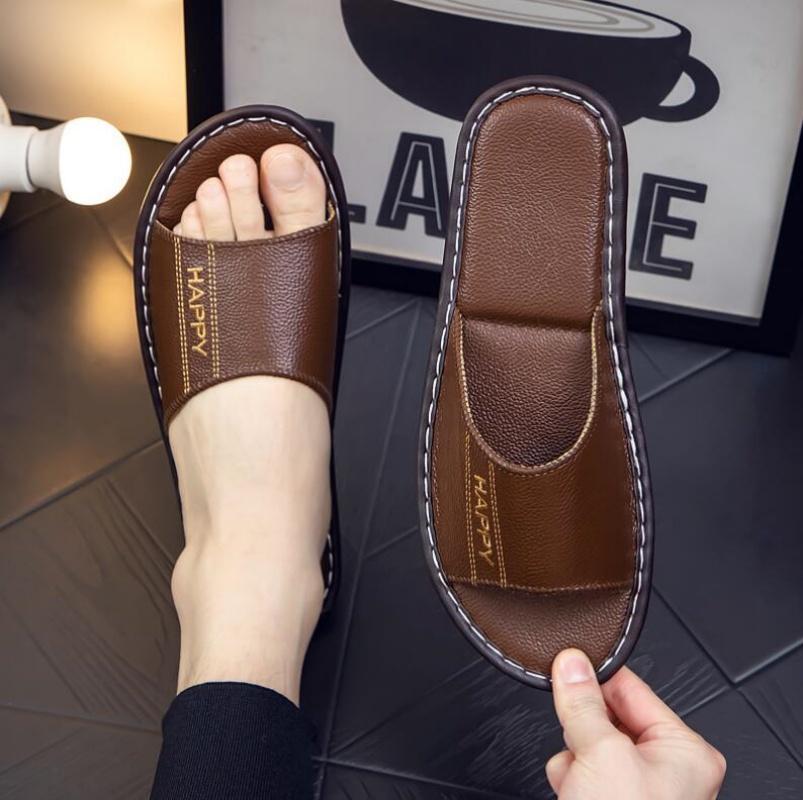 Тапочки из натуральной кожи, мужские и женские, летние, на плоской подошве, пляжная обувь, легкая, роскошная, дизайнерская обувь, удобные, парные тапочки