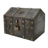 Wooden Treasure Chest Boxes Hand Crafted Vintage Wooden Box with Mini Metal Lock for Storing