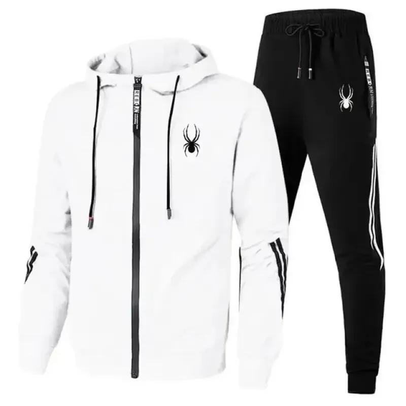 Men's Casual Running Sportswear Set, Zipper Jacket and Pants Two-piece, Fitness Jogging Wear, Spring and Autumn, 2024 New