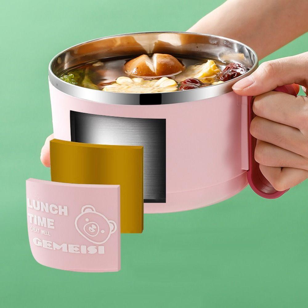 1300ML 304 Stainless Steel Instant Noodle Bowl Leakproof Udon Soup Bowl For Students, Office