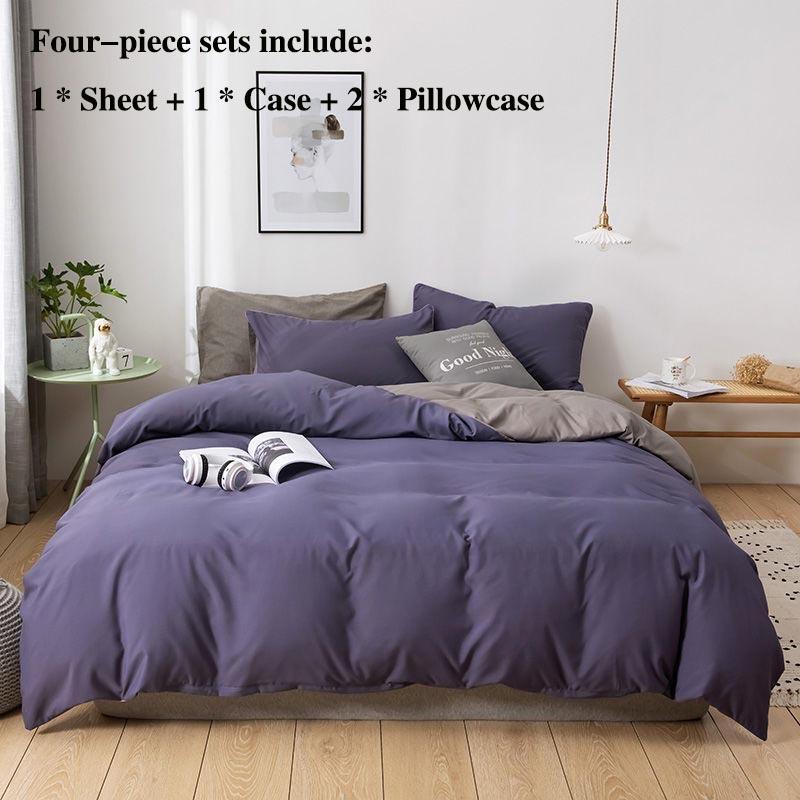 Окруженная и простая кровать. Комплекты постельного белья из четырех частей с подушками и рукавами. Комплект домашнего постельного белья. Двуспальная кровать шириной 1,8 м, 2 метра.