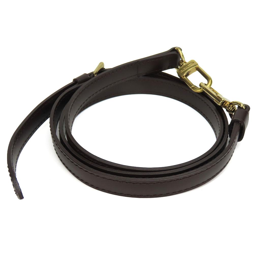 Used LOUIS VUITTON Shoulder Strap Leather Brown For Damier