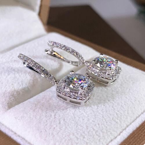 Plated Drop Earring Ear Clip Women Cubic Zircon Earring Jewelry A Pair