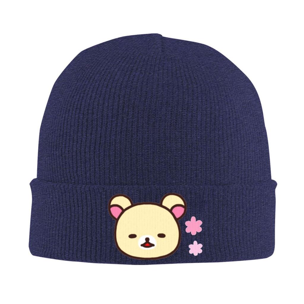 Шапки-бини Rilakkuma Korilakkuma Ретро-кепки Унисекс для взрослых K-pop Шапки-бини Шапки-черепа Зимние Эластичная Шапка-бини с принтом