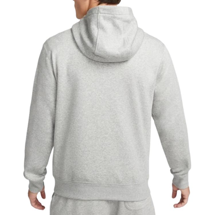 Nike Letter Print Hoodie With Drawstring Long Sleeve Men Tops Gray DX0784-063