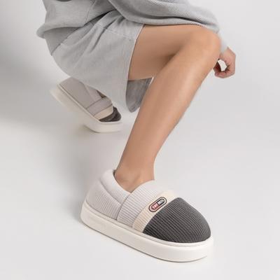 Хлопковые тапочки мужские зимние новые домашние комнатные нескользящие теплые для пары сумка и плюшевые хлопковые туфли женские