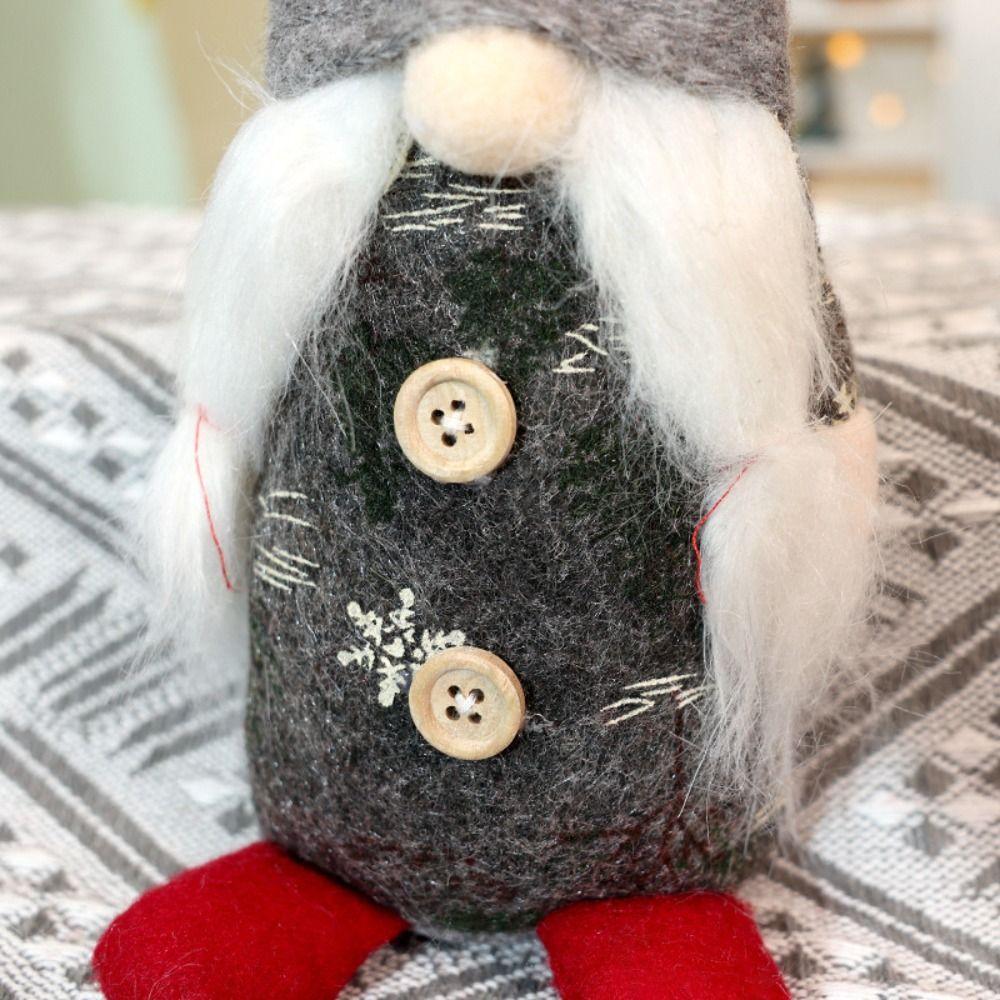 Kawaii Short-legged Christmas Doll Mini Long Old Man Doll Knitted Christmas Doll Halloween