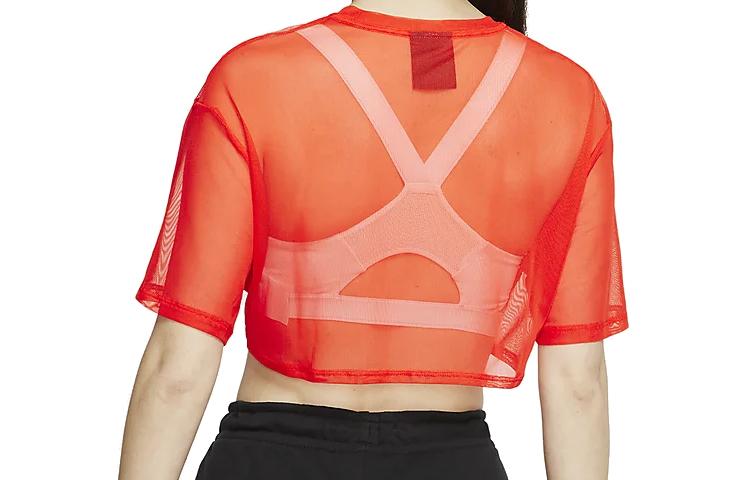 Nike Crop Tops Women's Team Orange/Black Crew Neck Thin CJ2703-891
