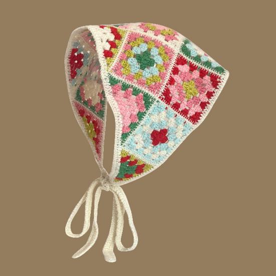 Повязка на голову во французском стиле в стиле бохо, вязаная крючком цветочная треугольная косынка на шнуровке, бандана в стиле Хэллоуина